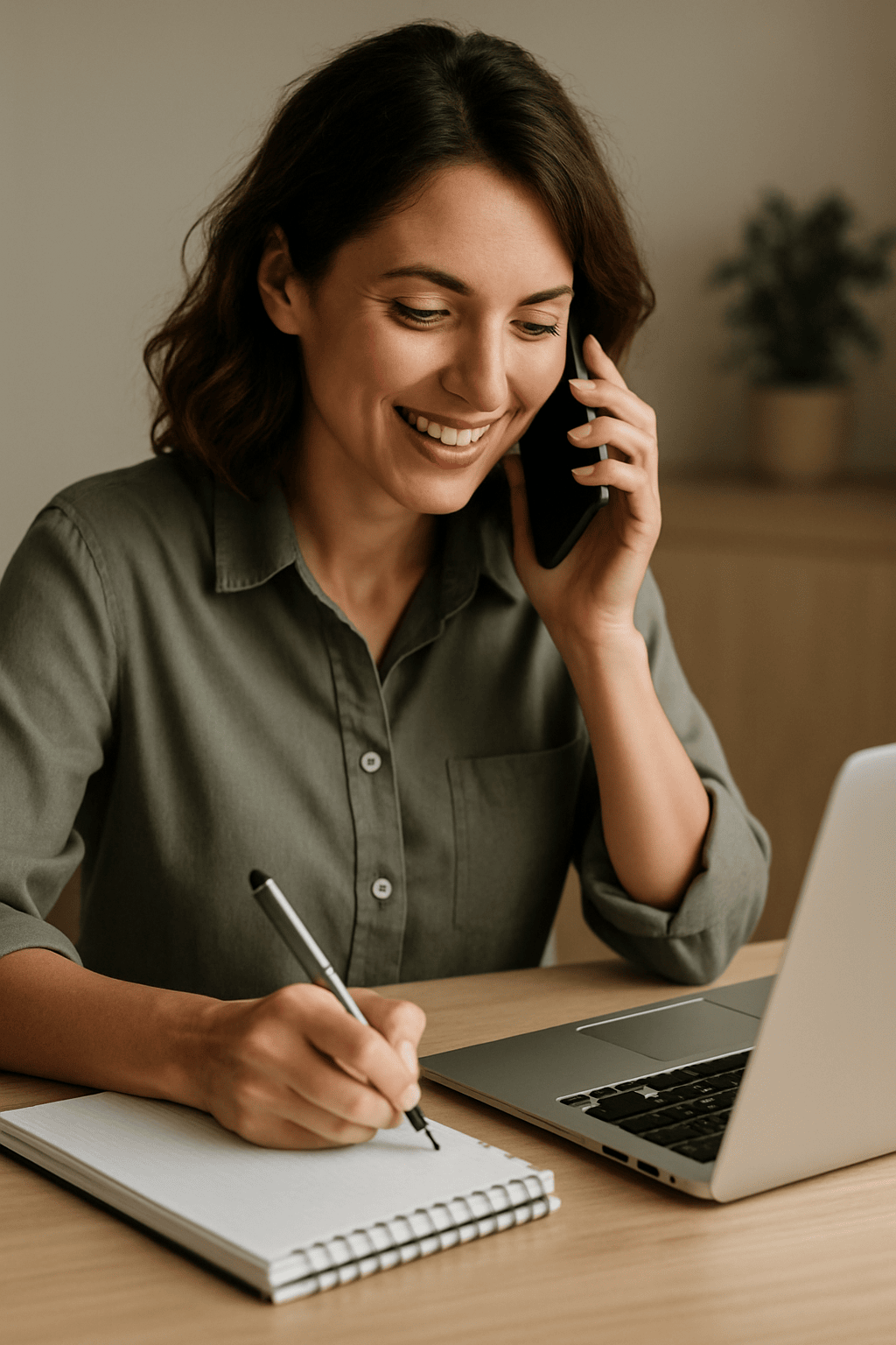 shop owner smiling in his supermarket, with shelves in the background.